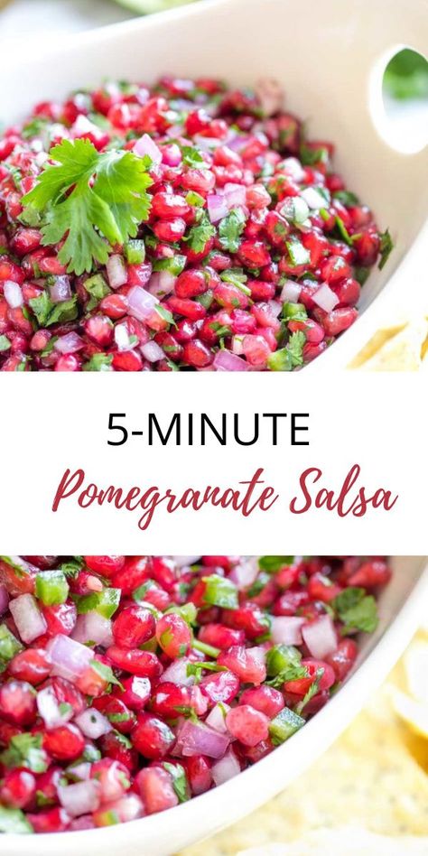 Pomegranate Recipes Healthy, Pomegranate Salsa, Holiday Potluck, Pomegranate Recipes, Christmas Appetizer, Festive Dinner, Christmas Recipe, Pomegranate Seeds, Salsa Recipe