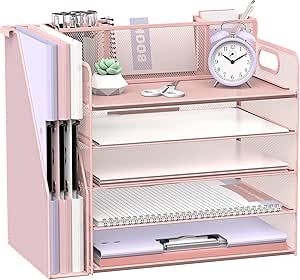 Cute Desk Accessories For Work, Cubicle Organization Ideas, Teacher Organizer, Small Office Organization, Organized Desk, Desktop File Organizer, Folder Organizer, Folder Holder, Cute Desk Accessories