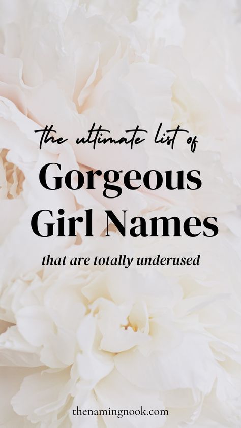 Want a beautiful and unique girl name for your baby girl? Here are 105 gorgeous girl names with beautiful meanings. Our list features pretty girl names and unique baby names for girls that are timeless and classic. Click through for the full baby girl name list, including girl name aesthetic, beautiful baby names, and unique girl names. Pretty Girl Names List, Girly Name Ideas, Unique Girl Names List, Timeless Girl Names, Girl Name List, J Baby Girl Names, Rare Beautiful Names, Girly Girl Names, Names With Beautiful Meanings