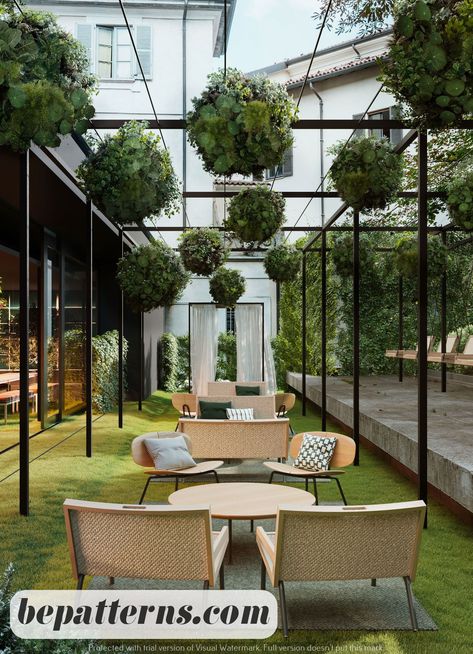 Living Room Decor Inspiration | Crazy Ideas | Free Tutorials Apartment Balcony Garden, Outdoor Cafe, Garden Cafe, Coffee Shop Design, Outdoor Restaurant, Cafe Interior Design, Design Hotel, Design Del Prodotto, Interior Garden