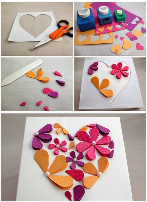 Construction Paper Flowers, Kraf Kertas, Construction Paper Crafts, Paper Flower Crafts, Paper Flowers Craft, Paper Art Craft, 3d Paper Crafts, Paper Heart, Paper Artwork