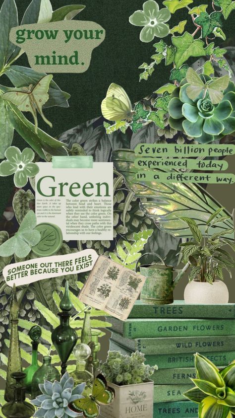 colour requested by @kayleighcamryn 💚 #green #shufflefyp #greenaesthetic #plants #earthy #butterfly #selflove #shuffleinspo Green Earthy Aesthetic Wallpaper, Nature Scrapbook Ideas, Green Vines Aesthetic, Sage Green Things, Green Journal Ideas, Green Wallpaper Plants, Green Wall Posters, Earthy Photos, Green Colour Wallpaper