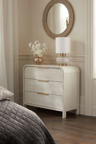 Buy Light Natural Mia Oak Effect Console Dressing Table from the Next UK online shop 6 Drawer Chest Of Drawers, Koppang Hack, Modern Chest Of Drawers Bedrooms, Bedroom Drawers Styling, Aesthetic Drawer, Timeless Room, Chest Of Drawers Design, Bedside Table Decor, Wide Chest Of Drawers