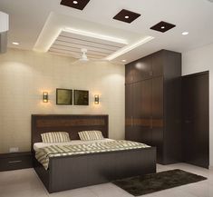 4 bedroom apartment at SJR Watermark: modern Bedroom by ACE INTERIORS बेडरूम डिजाइन, Simple False Ceiling Design, Bedroom Pop Design, Simple Ceiling Design, False Ceiling Bedroom, False Ceiling Living Room, Modern Style Bedroom, Interior Ceiling Design, Pop False Ceiling Design