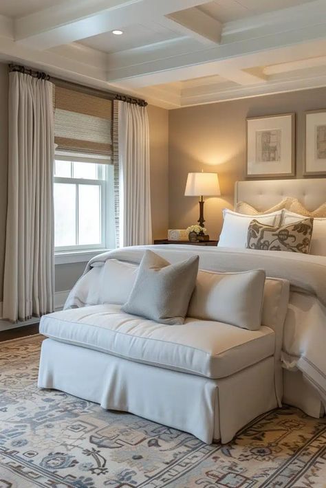 25 Inviting Transitional Bedroom Ideas to Inspire Your Next Makeover Primary Bedroom Traditional, Transitional Bedroom Ideas, Transitional Bedroom Decor, Artistic Bedroom, Transitional Bedroom Design, Bedroom Transitional, Transitional Interior Design, Artist Bedroom, Transitional Decor Bedroom