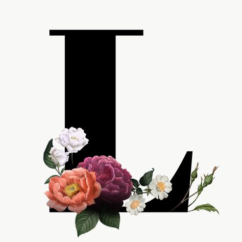 Fonts For Logos, Floral Monogram Letter, L Initial, Best Letter, Word Drawings, L Letter, Letter Fonts, L Logo, Floral Font