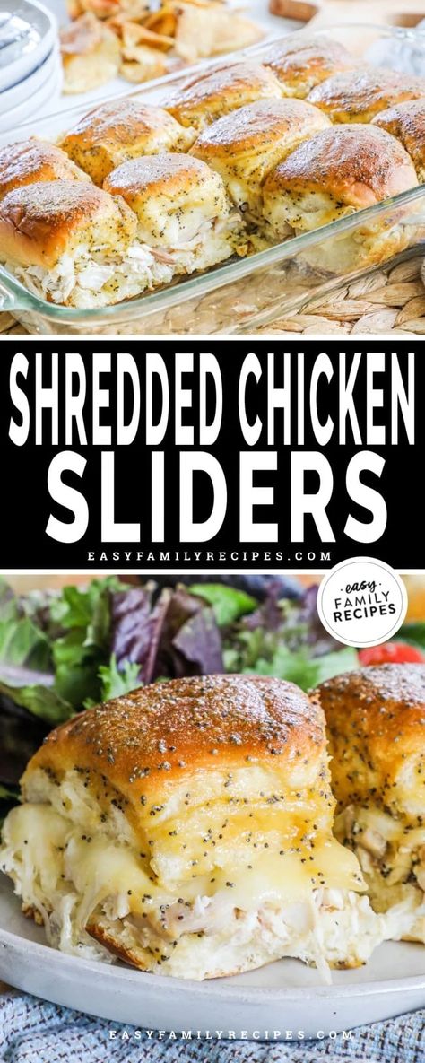 Easy Family Dinner Ideas Chicken, Hot Chicken Sliders Kings Hawaiian, Chicken Cheese Sliders Hawaiian Rolls, Sliders For A Crowd Hawaiian Rolls, Chicken On Hawaiian Rolls, Chicken Sliders Recipes Simple, Oven Sliders Recipes, Hawaiian Roll Sliders Rotisserie Chicken, Chicken Sliders On Hawaiian Rolls