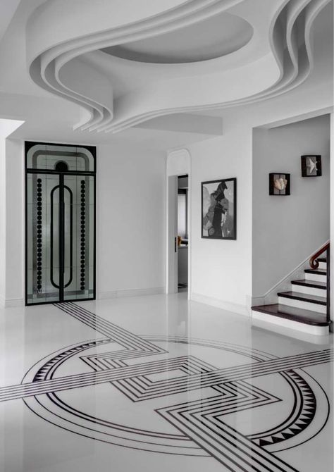 Trendy Ceiling Design, Inlay Flooring, Ceiling Design Ideas, Ceiling Design Modern, Foyer Design, Home Makeover, False Ceiling Design, False Ceiling, Floor Patterns