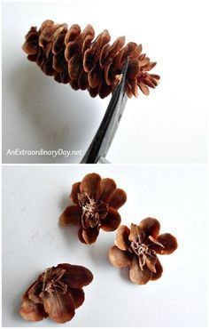 Pine Cone Christmas Ornaments, Birch Christmas, Julkransar Diy, Cone Ornaments, Tre Kunst, Pine Cone Christmas, Painted Pinecones, Pine Cone Art, Diy Pinecone