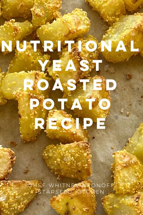 Recipes With Nutritional Yeast, Small Potatoes Recipe, Roasted Potato Recipe, Vegan Potatoes, Vegan Apps, Nutritional Yeast Recipes, Yeast Recipes, Roasted Potato, Roasted Potato Recipes