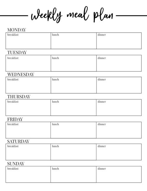 Free Printable Weekly Meal Plan Template. Meal planning template to keep you organized. Meal planner for breakfast, lunch and dinner. #papertraildesign #mealplanner #mealplan #mealplantemplate #printablemealplan Meal Planning Template Free, Menu Planning Template, 1200 Calorie Diet Meal Plans, Meal Plan Template, Weekly Meal Plan Template, Weekly Menu Template, Free Meal Planner, Meal Planner Printable Free, Weekly Meal Planner Template