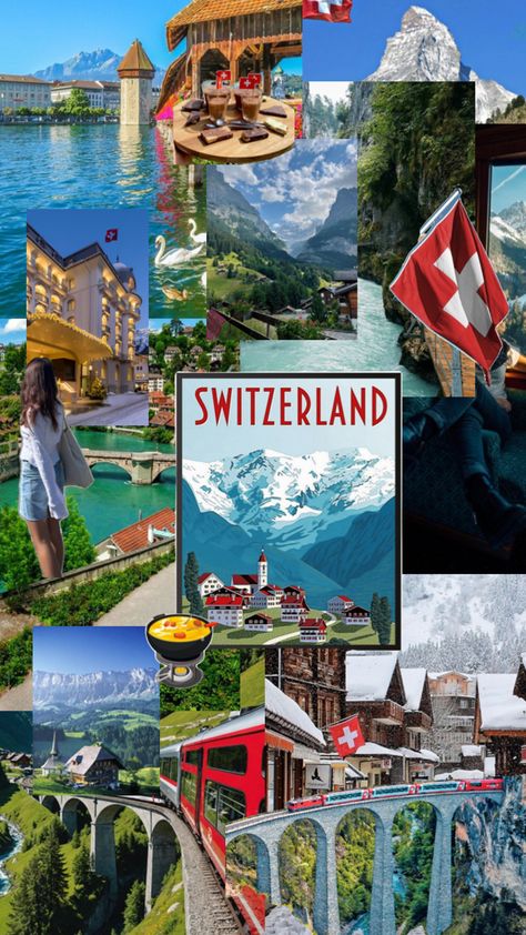 #collage #aesthetic #country #Switzerland #CheeseFondue #beauty #culture #viralpost Aesthetic Country, Switzerland Vacation, Travel Collage, Holiday Travel Destinations, Beauty Culture, Travel Inspiration Destinations, Spring Trip, Switzerland Travel, Dream Travel Destinations