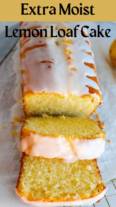 Easy and Moist Lemon Loaf Cake Best Lemon Bread Recipe, Homemade Lemon Pound Cake With Glaze, Loaf Ideas Baking, Moist Lemon Loaf Cake, Lemon Cake Loaf Recipe, Whole Wheat Lemon Loaf, Moist Sweet Bread Recipe, Lemon Yoghurt Loaf, Moist Lemon Loaf Recipe