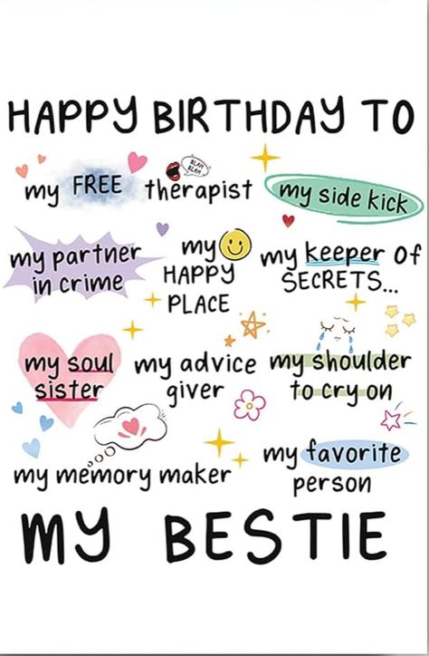 Bff Birthday Decoration Ideas, Happy Birthday Wishes For A Friend Quotes, Birthday Idea For Bestie, Cute Ways To Say Happy Birthday Friends, Cool Birthday Wishes For Best Friend, Funny Caption For Best Friend Birthday, Bff Birthday Wishes Funny, Happy Birthday Wishes My Friend, Funny Wishes For Friends Birthday