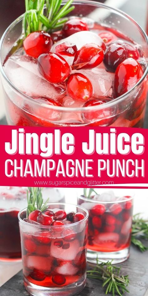 How to make a Christmas Champagne Punch perfect for entertaining, this crisp and juicy champagne cocktail is super simple to make and is a refreshing cocktail that your guests will love Best Party Drinks Alcohol, Christmas Drinks Alcohol Cranberry, Alcohol Batch Drinks, Pitcher Christmas Cocktails Recipes, Christmas Jingle Juice, Christmas Adult Drinks Easy, Adult Drinks For Christmas Party, Champagne And Cranberry Juice, Christmas Cocktails With Cranberries