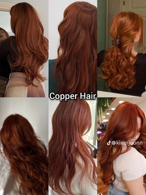 Copper Aesthetic Hair, Dyed Natural Red Hair, Cold Tone Ginger Hair, Cherry Red Ginger Hair, Red Hair Color Names, Brown And Ginger Hair Highlights, Wanda Maximoff Hair Color, Copper Hair No Bleach, Rusty Copper Hair