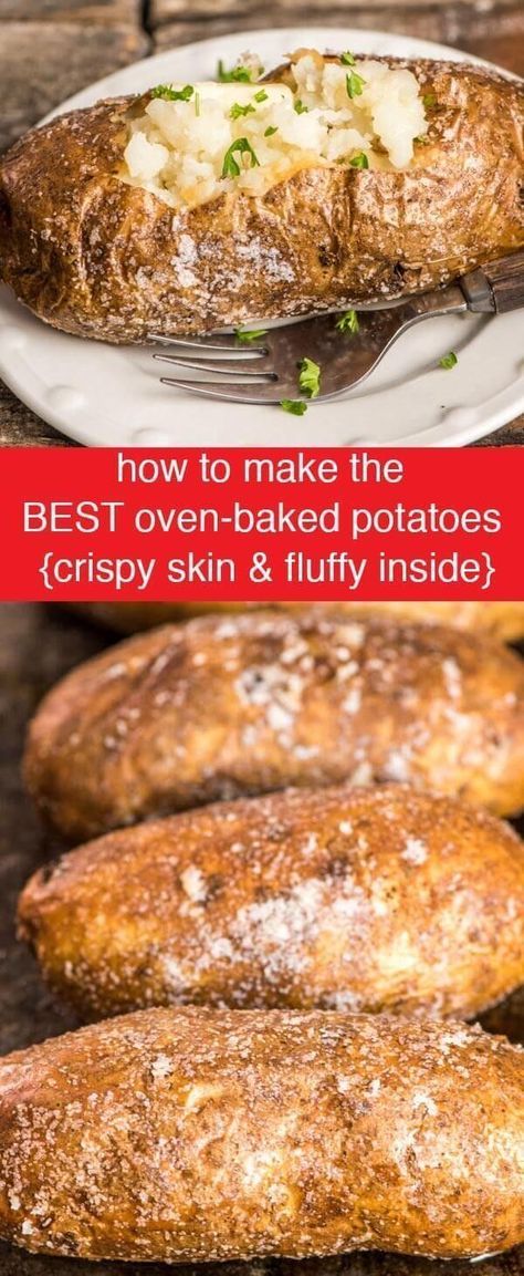 Best Oven Baked Potatoes, Oven Baked Potatoes, Best Baked Potato, Perfect Baked Potato, Making Baked Potatoes, Baked Potato Recipes, Best Oven, Potato Recipes Side Dishes, Classic Kitchen