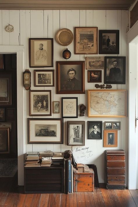 "Curate a Vintage-Inspired DIY Gallery Wall! 🖼️✨ Mix and match frames and artwork for a timeless, eclectic look. Perfect for adding character and charm to your home! 🏡🌟 #GalleryWall #VintageDecor #DIYProjects" Old Photos Vintage, Eclectic Frames, Diy Gallery Wall, Eclectic Gallery Wall, Eclectic Interior Design, Gallery Walls, Vintage Interiors, Dream Room Inspiration, Decoration Inspiration