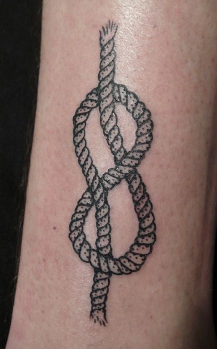 infinity rope Figure 8 Tattoo, Figure Eight Knot Tattoo, Knot Tattoo Rope, Figure 8 Knot Tattoo, Climbing Tattoo, Tattoo Stomach, Papa Tattoo, Gif Pic, Rope Tattoo