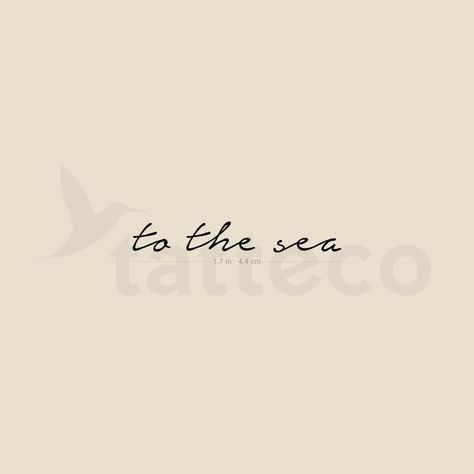 'To the sea' handwritten script temporary tattoo. Set of three. Size: 1.6 in / 4 cm (width). Tatteco temporary tattoos last on average 2-5 days (We suggest placing on oil-free areas where skin does not stretch and keep them clean), and are: - Environmentally friendly (tattoos and packaging made out of paper, no plastic layer) - Safe & non-toxic. - FDA-compliant and fun for all ages. - Free shipping in order over €10: FREESHIPOVER10 - 20% off when you buy 3 items (+ Free Shipping ): 3PLUS Thank you for reading! Tiny Ocean Tattoo, Salty Tattoo, Of The Sea Tattoo, To The Sea Tattoo, Sea Related Tattoos, Simple Beach Tattoo, Beach Theme Tattoos, Inner Ankle Tattoos, Sea Tattoos