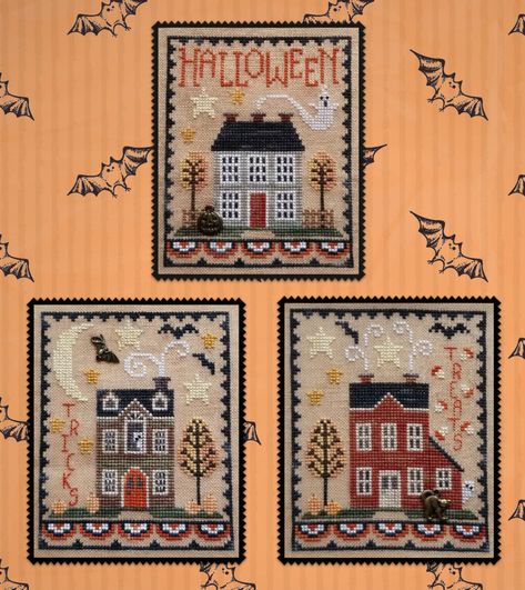 Waxing Moon, Moon Cross Stitch, Moon Designs, Cross Stitch House, Halloween Cross Stitches, Halloween Designs, Chart Design, Moon Design, Winter House