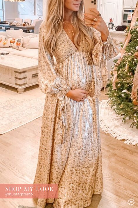 Marigold Maternity Dress, Maternity Long Sleeve Dresses, Baby Shower Maxi Dress, Nye Maternity Outfits, Maternity Outfits For Baby Shower Winter, Fall Maternity Dress Outfits, Pregnant Hippie Outfits, Hunter Premo Maternity, Maternity Nashville Outfits