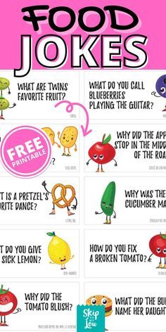 These printable food jokes are super corny and will fill you up with laughter, pun intended. Kids totally love them and they are a sure way to bring a smile. Pancake Puns, Kitchen Jokes, Puns For Kids, Breakfast Puns, Lunch Board, Funny Food Jokes, Funny Puns For Kids, Kid Puns, Food Quotes Funny