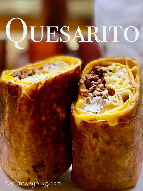 Taco Bell Quesarito Recipe, Taco Bell Quesarito, Quesarito Recipe, Taco Bell Breakfast, Chimichanga Recipe, Copy Cat Recipe, Taco Bell Recipes, Mexican Food Dishes, Treat Recipes