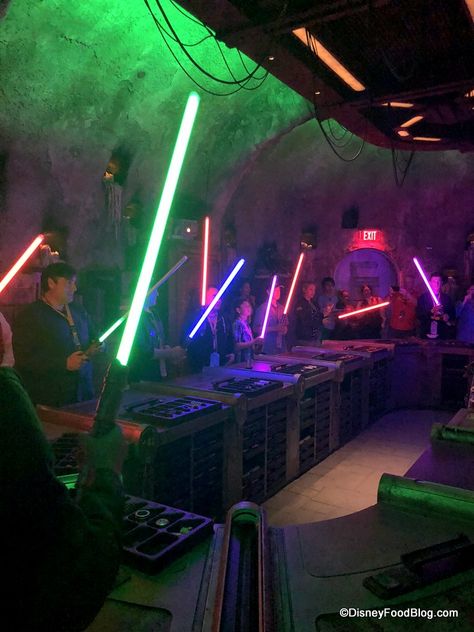 DETAILS AND PHOTOS! Build Your Own Lightsaber at Savi’s Workshop in Disney’s Star Wars Galaxy’s Edge! Galaxy’s Edge Disneyland, Galaxy's Edge Aesthetic, Galaxy’s Edge, Disney Lightsaber, Galaxy's Edge Lightsaber, Xander Hawthorne, Build Your Own Lightsaber, Star Wars Land, Disney World Souvenirs