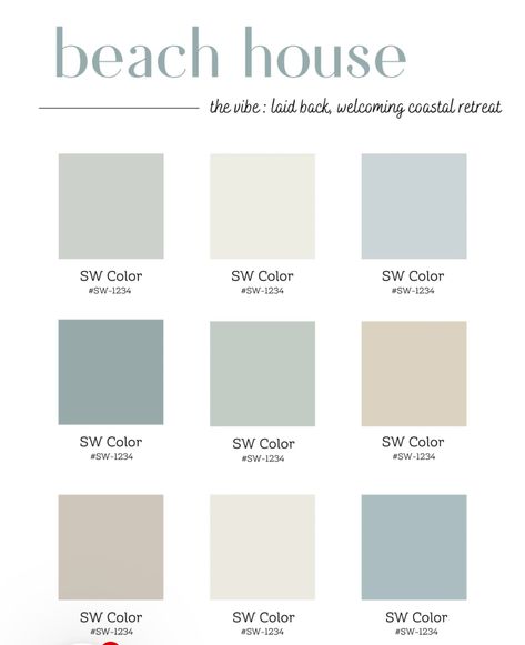 Coastal House Colours, Beach House Exterior Colours, Beach Colour Scheme, Costal Colors Palette, Blue Green Color Combinations, Beach House Wall Colors, Beach House Colours, Beach House Colors Interior Walls, Light Blue Beach House