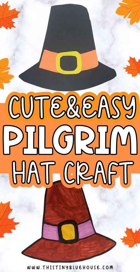 Make your own pilgrim hat craft for Thanksgiving using our free printable pilgrim hat template.

Children of all ages will enjoy creating a paper pilgrim hat craft in honor of Thanksgiving day.

Head over to our blog to snag a copy of our free printable pilgrim hat outline. Glove Turkey Craft, Pilgrim Craft Preschool, Pilgrim Crafts For Preschool, November Crafts For Kids Free Printable, Pilgrim Preschool Crafts, Pilgrim Art Preschool, Pilgrim Preschool, Pilgrim Hat Craft Preschool, Pilgrims Crafts For Toddlers