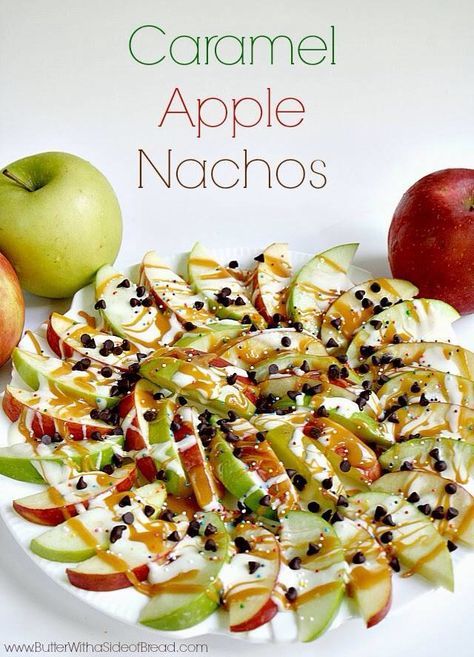 Caramel Apple Snacks, Caramel Apple Nachos, Crab Apples, Apple Nachos, Apple Snacks, Apple Recipe, Apple Salad, Nachos Recipe, Caramel Recipes