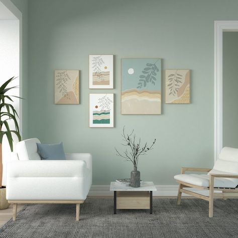 Blue Green Paint Colors, Green Wall Paint Colors, Blue Green Rooms, Blue Green Paint, Blue Green Bedrooms, Blue And Green Living Room, Light Green Paint, Green Bedroom Walls, Green Wall Color