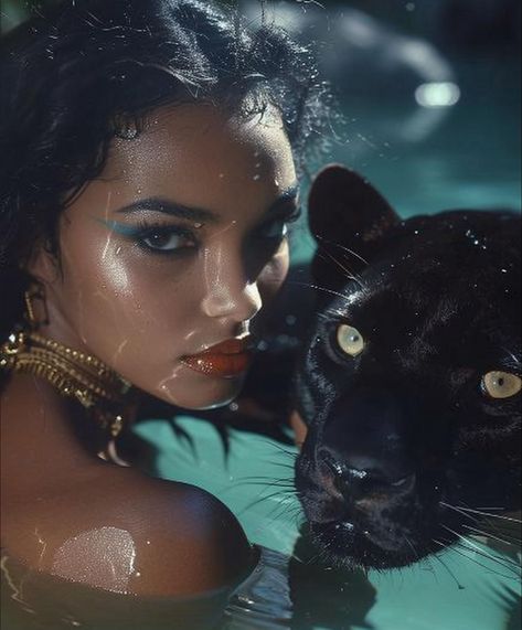 Panther Aesthetic, Glam Photoshoot, Photoshoot Concept, Luxury Art, Divine Feminine, Photoshoot Poses, Black Panther, Aesthetic Photography, Pose Reference