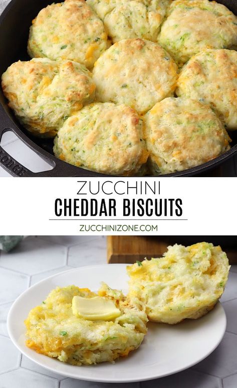 Zucchini cheddar biscuits recipe by The Toasty Kitchen. Zucchini cheddar biscuits are easy to make from scratch and turn out tender, flaky, and cheesy. Filled with sharp cheddar cheese, butter, garlic, chives, and shredded zucchini. #zucchinicheddarbiscuits #cheddarbiscuits #homemadebiscuits #zucchini #flakybiscuits #recipe Shredded Zucchini Recipes, Cheddar Biscuits Recipe, Zucchini Dinner, Zucchini Cornbread, Zucchini Dinner Recipes, Zucchini Cheddar, Cheese Zucchini, Best Zucchini Recipes, Yellow Squash Recipes