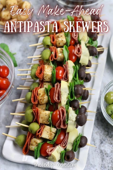 These easy Antipasta Skewers are a delicious cold make-ahead appetizer that are always a crowd pleaser. Perfect for the holidays, summer parties or watching Super Bowl. Included are secrets for the tastiest and most affordable way to make an appetizer on a stick. #AntipastoSkewers #AntipastaSkewer #AntipastoSkewersAppetizers #SuperEasyAppetizers #ColdAppetizersForPartyMakeAhead #AppetizersOnAStick #ToothpickAppetizersEasyCold One Bite Appetizers Make Ahead, Charcuterie On A Stick, Appetizer On A Stick, Meat And Cheese Skewers, Appetizers On A Stick, Outdoor Party Appetizers, Arkansas Vacation, Summer Appetizer Recipes, Food Finger