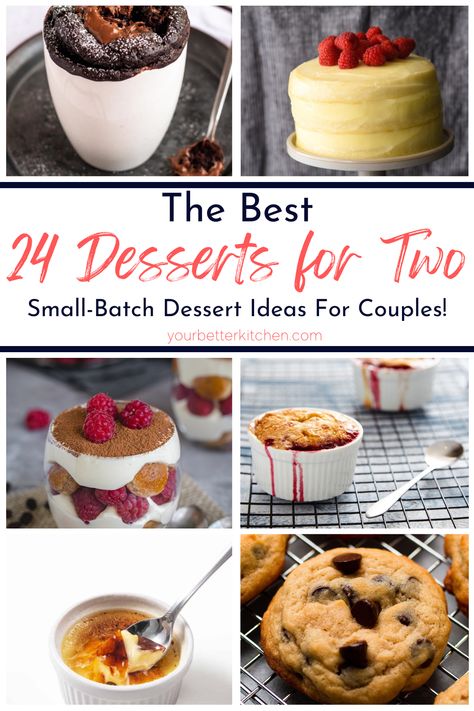 Easy Two Person Desserts, Bake Off Date Night, Fall Dessert For Two, Easy 2 Person Dessert, Personal Cake Recipe, Baking For Two Desserts, Small Birthday Dessert Ideas, Fancy Desserts For Two, Fancy Instant Pot Recipes