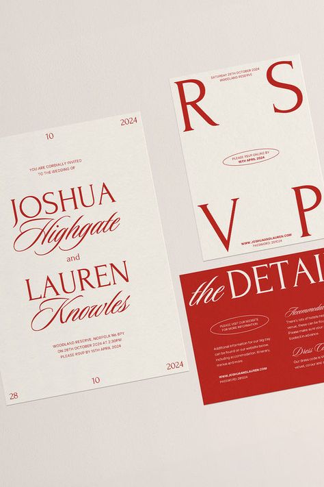 Retro 90s Wedding Canva Template Bundle: Vintage Chic Invite, RSVP & Details#Elegant #DIYWeddingInv #UniqueInvitations #WeddingInspo
#WeddingIdeas 90s Romance, Wedding Invitation Online, 90s Wedding, Wedding Graphic Design, Retro Invitation, Retro Wedding Invitations, Red Wedding Invitations, Chic Invitation, Invitation Fonts