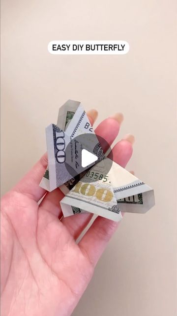 Valentina Balance on Instagram: "Quick #origami butterfly #giftideas #diy" Dollar Bill Butterfly How To Make, Butterfly Money Lei Diy How To Make, How To Make Butterflies Out Of Money, How To Make Butterfly With Money, Money Folding Butterfly, How To Make A Butterfly Out Of Money, Money Origami Tutorial Step By Step, Money Origami Diy, Birthday Origami Ideas