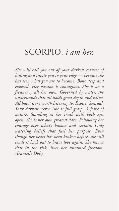 Scorpio I Am Her, Scorpio Vibes Aesthetic, Scorpio Aesthetic Wallpaper, Horoscope Wallpaper, Danielle Doby, Scorpio Energy, Zodiac Quotes Scorpio, I Am Her, Scorpio Women