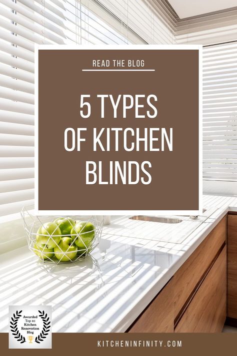 Modern Blinds For Kitchen, Best Blinds For Kitchen Windows, Types Of Blinds For Windows Kitchen, Faux Blinds For Windows, Modern Window Blinds Ideas, Windows Shades Ideas, Blinds In Kitchen Window, Blind For Kitchen Window, Farmhouse Kitchen Blinds