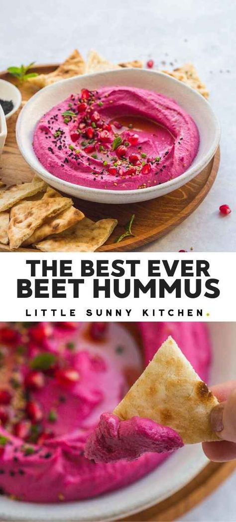 Beet Hummus Recipe, Roasted Beet Hummus, Beet Hummus, Christmas Recipes Appetizers, Beet Recipes, Pickled Beets, Roasted Beets, Hummus Recipe, Idee Pasto Sano