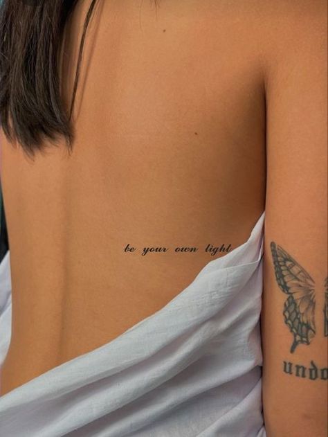 Rib Tattoos For Women, Basic Tattoos, Small Girly Tattoos, Phrase Tattoos, Light Tattoo, Small Pretty Tattoos, Writing Tattoos, Petite Tattoos, Small Hand Tattoos