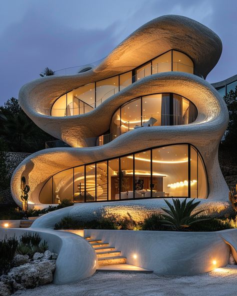 Verdant Haven by Maedeh Hemati @mah_design_architecture 🔗 https://www.amazingarchitecture.com/visualization/verdant-haven-by-maedeh-hemati Embracing Nature’s Curves: A Modern Villa of Organic Beauty Maedeh Hemati: Step into a world where architecture blends seamlessly with the natural landscape, where every curve and contour is a tribute to the beauty of organic forms. Our modern villa is a sanctuary of serenity, designed to harmonize with the surrounding environment while offering luxuri... Modern Villa, Organic Forms, Natural Landscape, Organic Beauty, Amazing Architecture, The Natural, A World, The Beauty, Villa