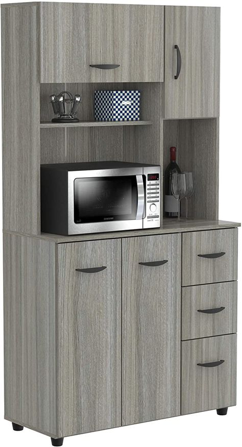 Small Kitchen Units, Modern Kitchen Cupboards, Kitchen Unit Designs, Microwave Storage, Kitchen Microwave, Small Kitchen Cabinets, Modern Cupboard, Modern Cupboard Design, Kitchen Cupboard Designs