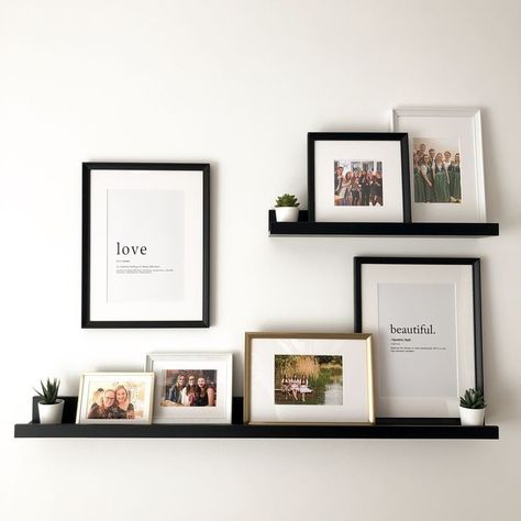 Ikea Picture Ledge, Picture Shelves, Decor Ikea, Picture Ledge, Hallway Ideas Colour, Front Room, Design Living, Design Case, Woodworking Shop