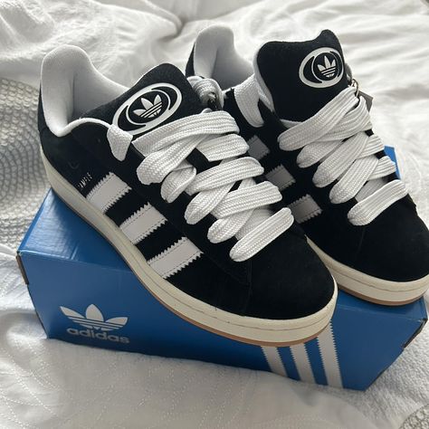 Adidas Campus 00‘s I got these in sizes 39 1/3 (uk... - Depop Adidas 00s Campus, Adidas Shoes Outfit, Black Campus, Adidas Campus 00, Adidas Campus Shoes, Campus Shoes, Campus 00, Campus Adidas, Adidas Campus 00s