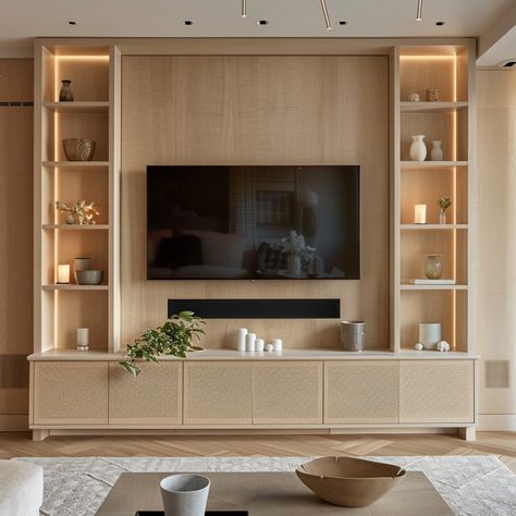 Paula Fernandez, Tv Wall Unit Designs, Tv Unit Ideas, Library Rooms, Tv Unit Designs, Modern Tv Unit Designs, Contemporary Home Design, Wall Unit Designs, Condo Interior Design