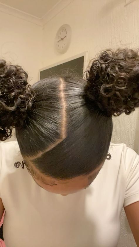 Cute Two Buns Hairstyles Black Women, Easy Cute Black Hairstyles, Natural Hairstyles For Black Women School, Black Short Hairstyles Natural, Two Bun Natural Hairstyles, 2 Low Buns Hairstyle Curly Hair, Cute Natural Hairstyles Curly Hair, Hairstyles For Thick Hair Black Women, Curly High Ponytail Natural Hair