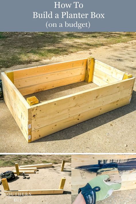 How to Build a Planter Box: Budget Build  Build these simple large garden planter box on a serious budget   DIY planter box, Budget-friendly planter box, Garden planter box, Large planter box, Simple planter box, Wooden planter box, Step-by-step planter box, Affordable planter box, Outdoor planter box, Creative planter box ideas, Easy planter box tutorial, Recycled materials planter box, Low-cost planter box, Custom planter box design, Planter box construction tips Diy Box Planters Outdoor, Pallet Planter Boxes Diy How To Build, Building Raised Garden Beds Easy Diy Planter Boxes, How To Build Planter Boxes, Planter Holder Diy, Diy Wooden Planter Boxes, Planter Box Garden Layout, Ground Planter Boxes, Wooden Planter Boxes Diy How To Build